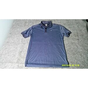 Callaway Polo Shirt Men's Large Golf Short Sleeve Opti Dri Navy Blue/ Med Blue